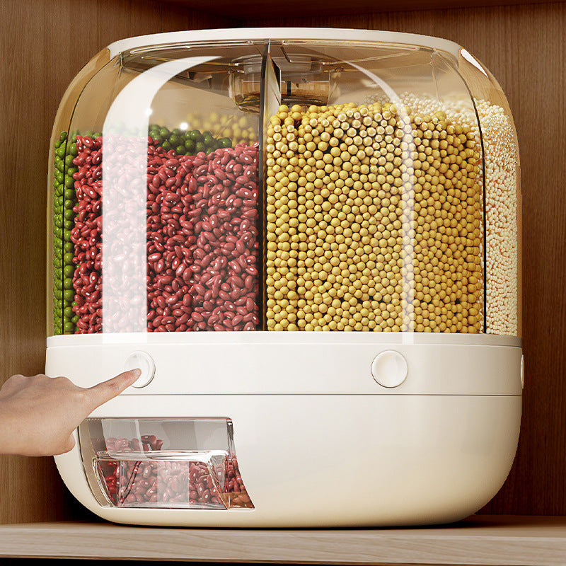 Yabane™ 6-Compartment Rotating Multi-Grain Storage Box