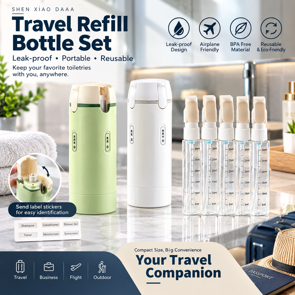 Yabane™ 4 in 1 Travel Refillable Bottle