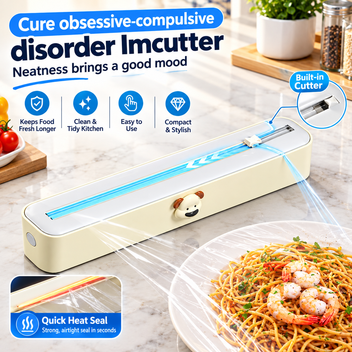 Yabane™ Adjustable Kitchen Wrap Cutter with Storage