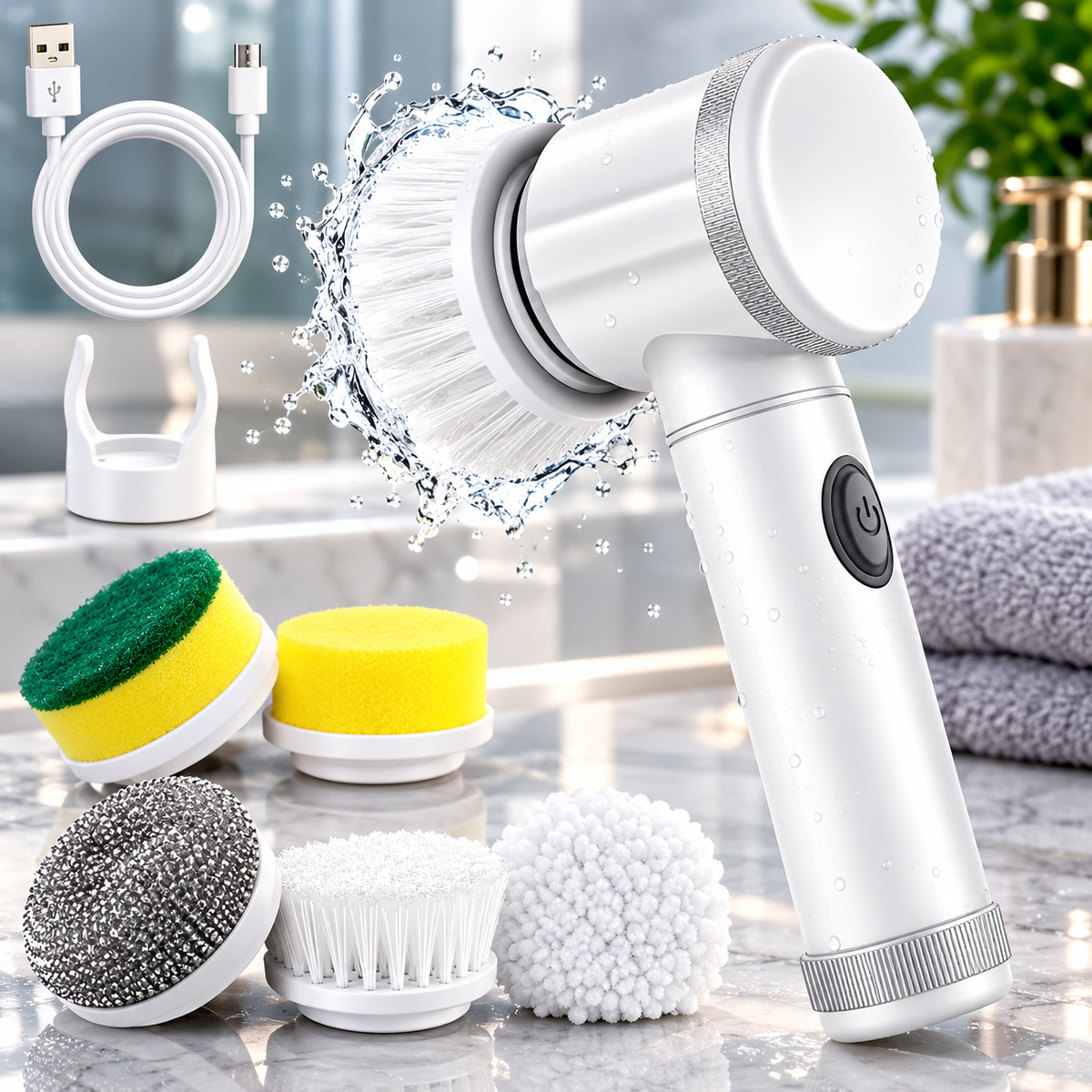 Yabane™ 5 in 1 Cordless Electric Spin Scrubber