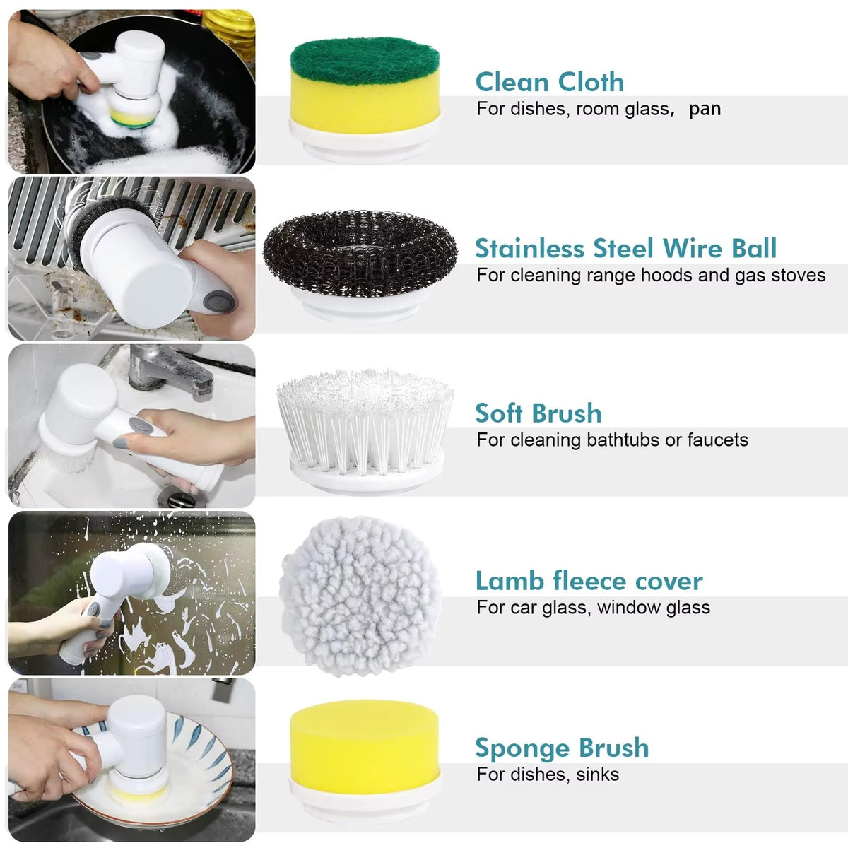 Yabane™ 5 in 1 Cordless Electric Spin Scrubber