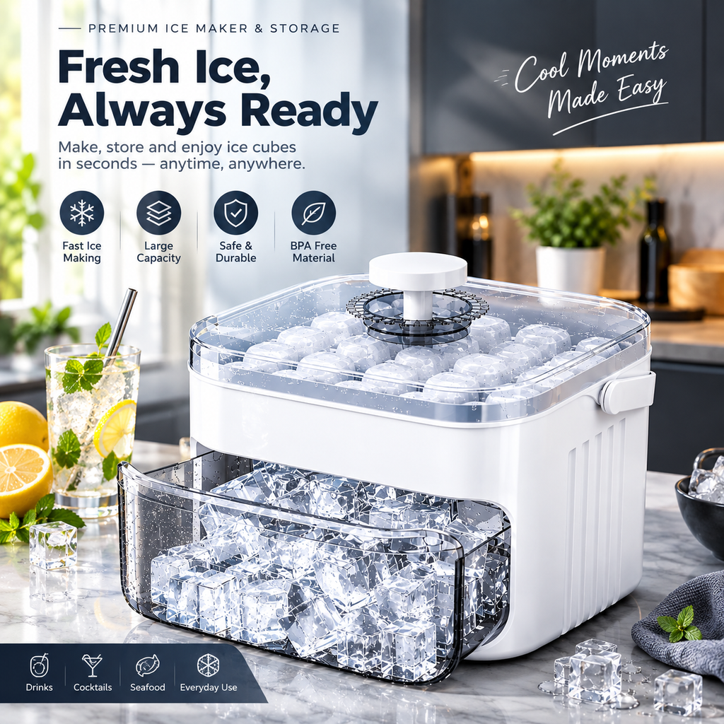 Yabane™ Plastic Ice Cube Tray with Shovel