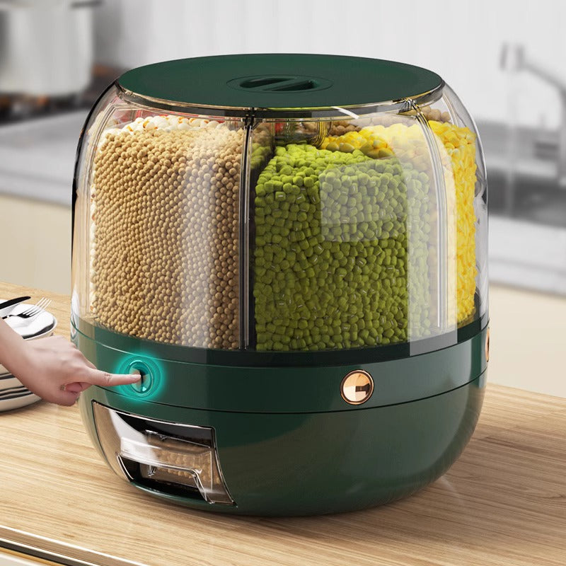 Yabane™ 6-Compartment Rotating Multi-Grain Storage Box