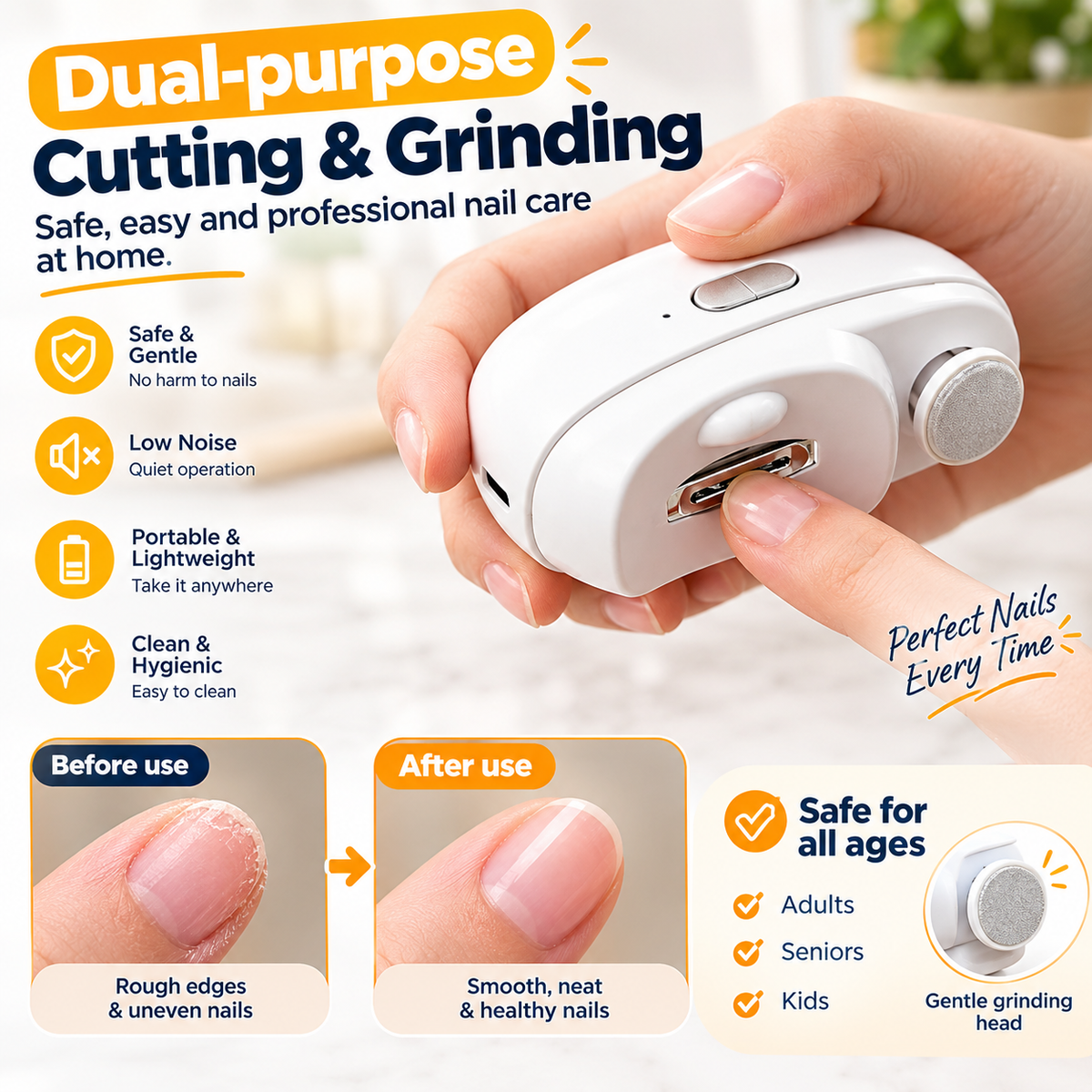 Yabane™ Multi-functional 2-in-1 Electric Nail Clippers